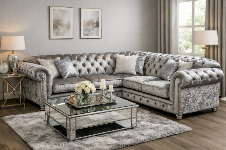Crushed Velvet Chesterfield Corner Sofa — A Luxury Touch for Modern UK Homes