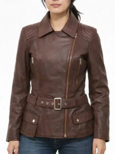 Arden Chocolate Belted Brown Leather Jacket – A Timeless Blend of Luxury and Modern Fashion