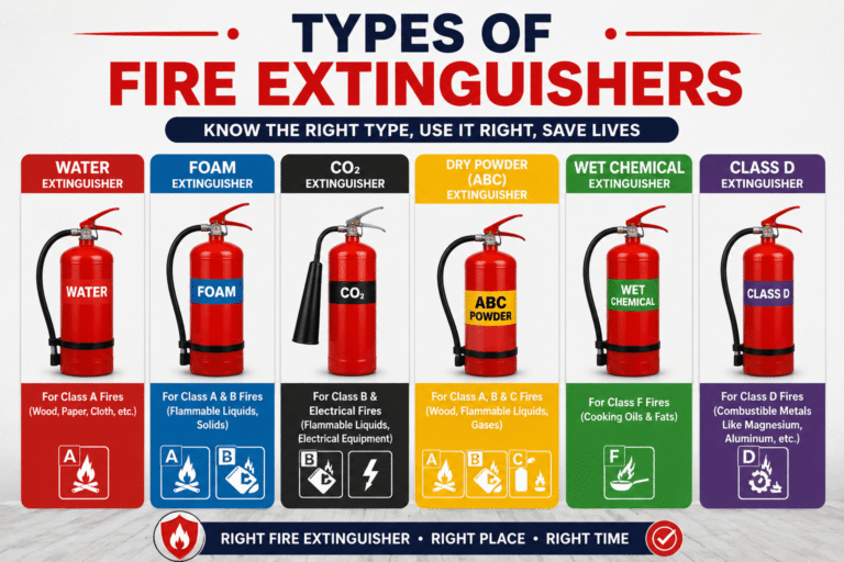 The Complete Guide to Types of Fire Extinguisher and Their Uses in Homes and Businesses