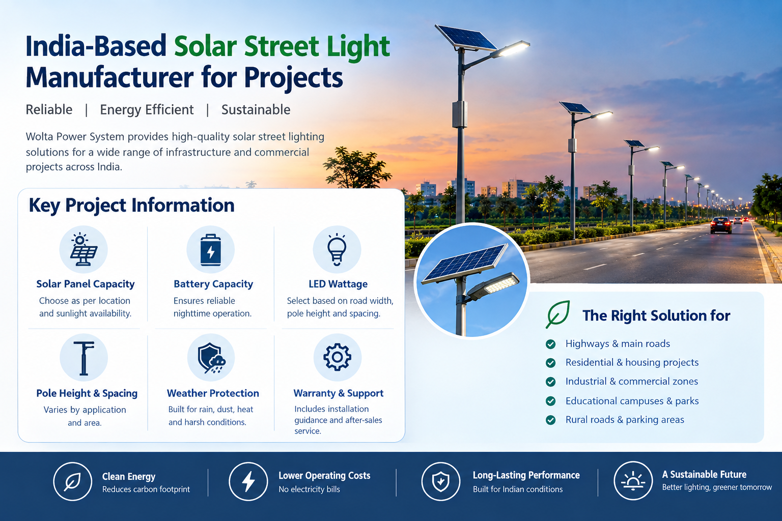Solar Street Light Manufacturers in Noida – Wolta Power System